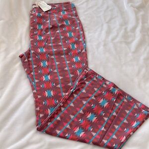 Aztec print flared pants, size 2X